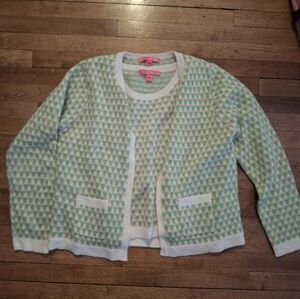 LILLY PULITZER Viera Sweater Set Tank Top & Cardigan Size Large